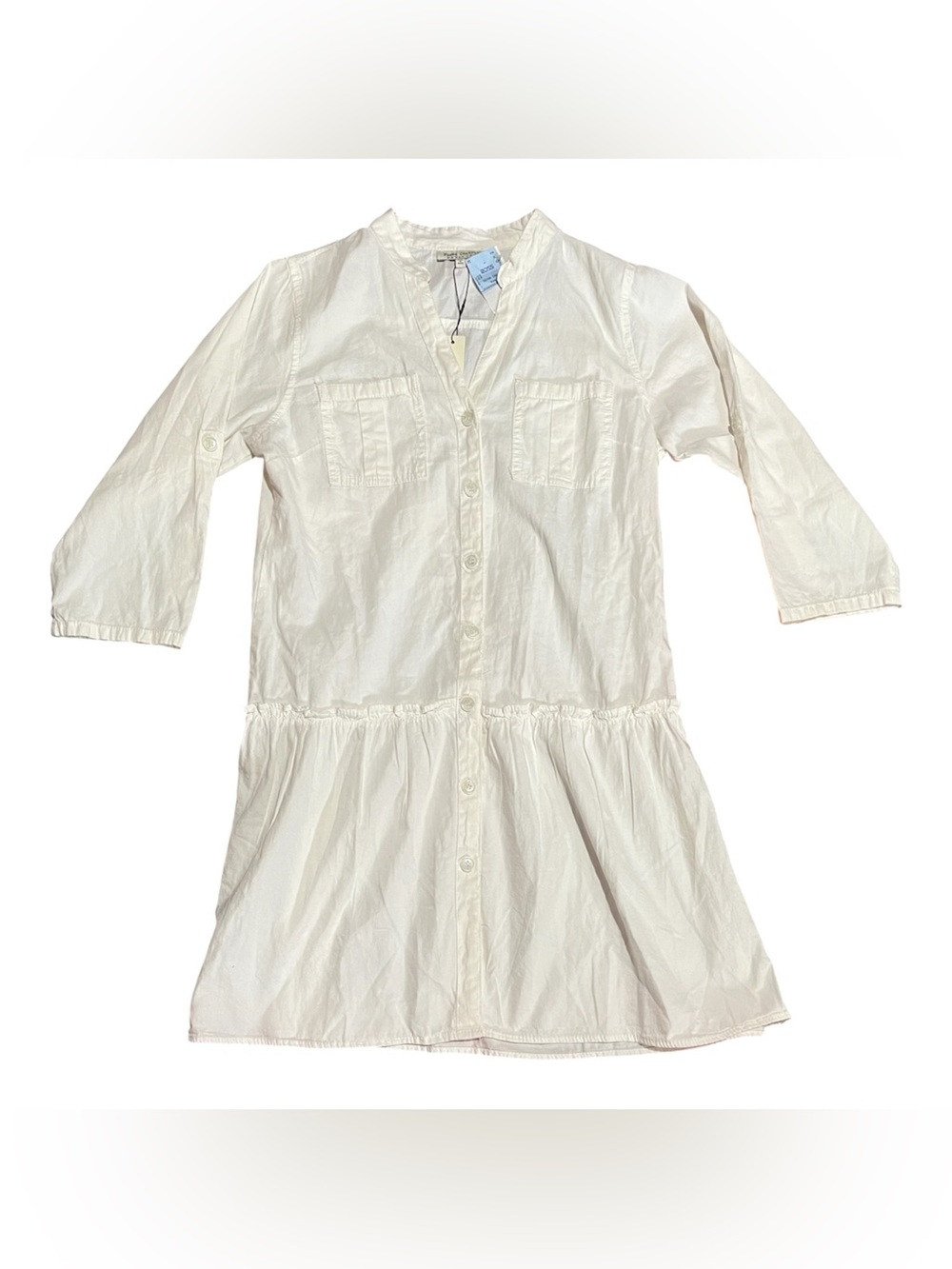 Speed Control White Button-Front Shirt Dress